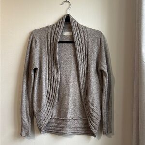 Dreamers Gray Draped Shawl Collar Cardigan Sweater